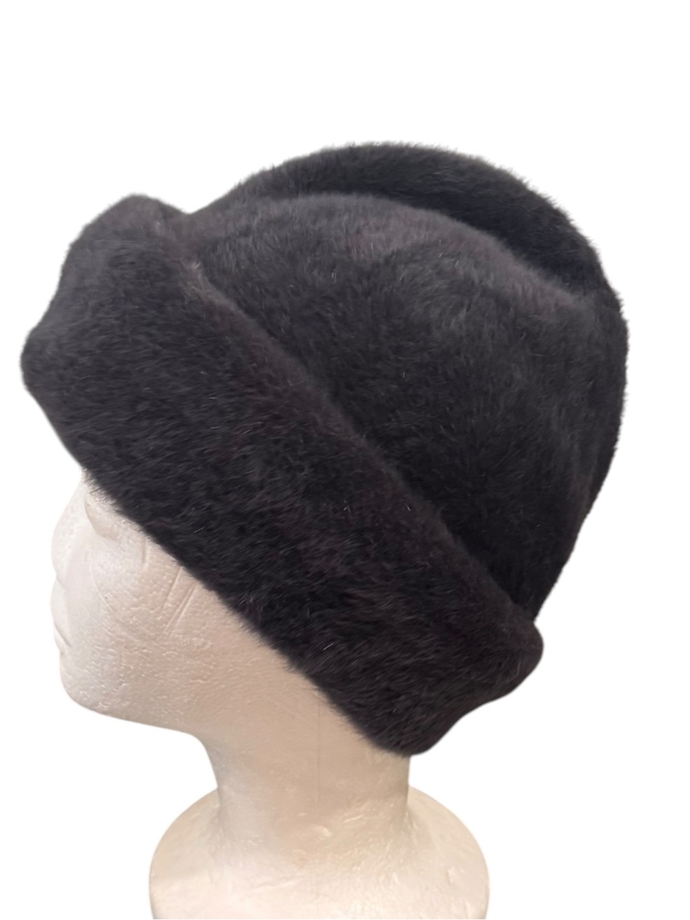 Kangool Black Faux Fur Cloche Hat -